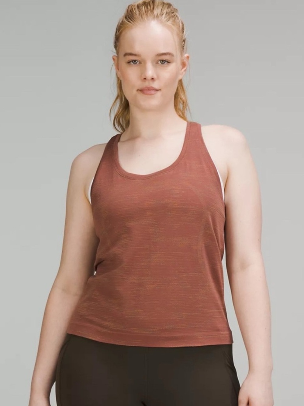 Lululemon Swiftly Tech Racerback 2.0 Race Length Chroma Check Copper Tank Top